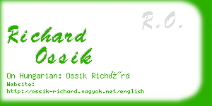 richard ossik business card